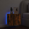 Ścienna szafka TV z LED, przydymiony dąb, 40,5x35x40 cm