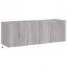 Ścienne szafki TV z LED, 2 szt., szary dąb sonoma, 60x35x41 cm