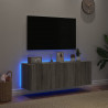 Ścienne szafki TV z LED, 2 szt., szary dąb sonoma, 60x35x41 cm