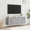 Ścienne szafki TV z LED, 2 szt., szary dąb sonoma, 60x35x41 cm