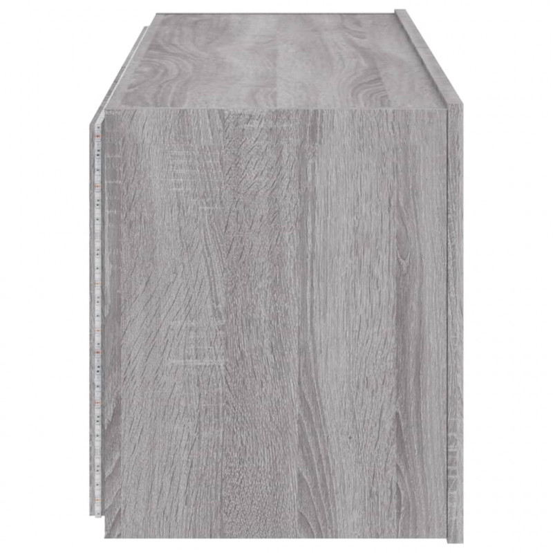 Ścienne szafki TV z LED, 2 szt., szary dąb sonoma, 60x35x41 cm