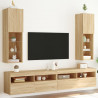 Szafki TV, z LED, 2 szt., dąb sonoma, 30,5x30x102 cm