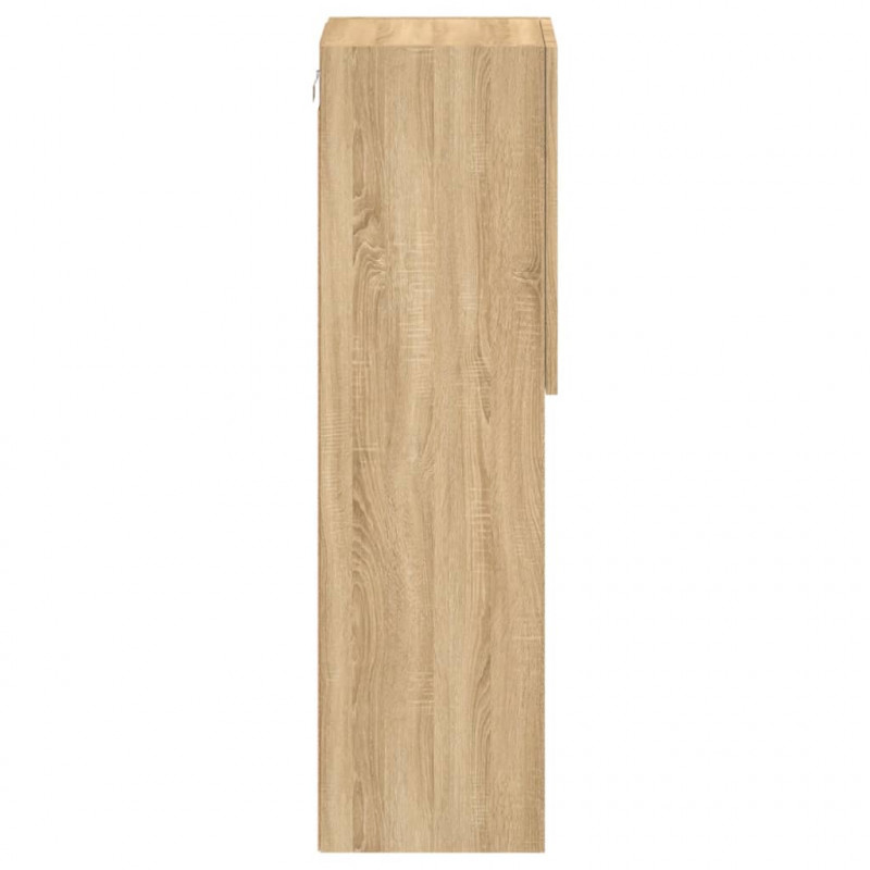 Szafki TV, z LED, 2 szt., dąb sonoma, 30,5x30x102 cm