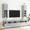 Szafki TV, z LED, 2 szt., szarość betonu, 30,5x30x102 cm