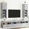 Szafki TV, z LED, 2 szt., szarość betonu, 30,5x30x102 cm