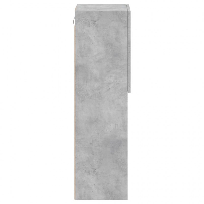 Szafki TV, z LED, 2 szt., szarość betonu, 30,5x30x102 cm