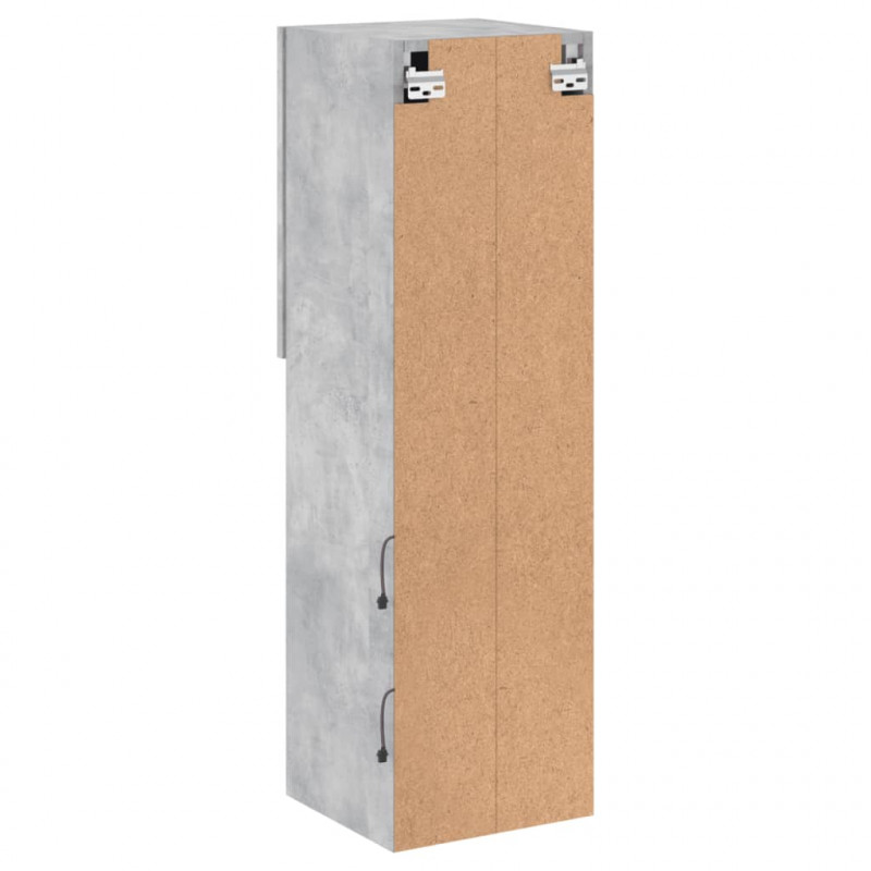 Szafki TV, z LED, 2 szt., szarość betonu, 30,5x30x102 cm