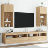 Szafki TV, z LED, 2 szt., dąb sonoma, 40,5x30x90 cm