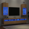 Szafki TV, z LED, 2 szt., dąb sonoma, 40,5x30x90 cm