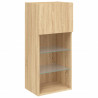 Szafki TV, z LED, 2 szt., dąb sonoma, 40,5x30x90 cm