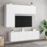 5-częściowy zestaw mebli TV, biały, materiał drewnopochodny