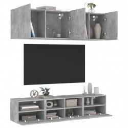 5-cz. zestaw mebli TV, szarość betonu, materiał drewnopochodny