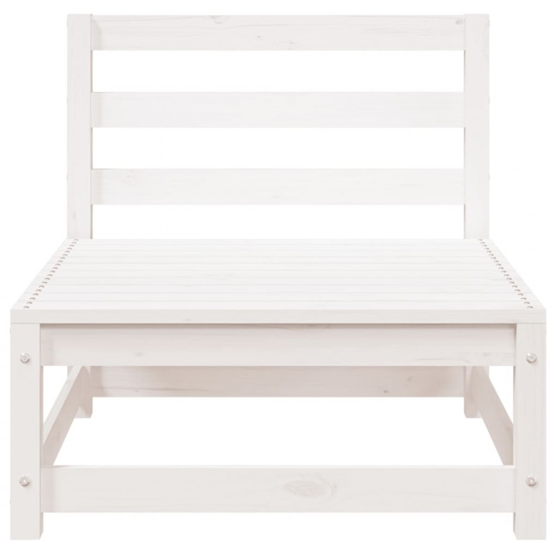 Sofa ogrodowa z podnóżkiem, 2-osobowa, biała, drewno sosnowe