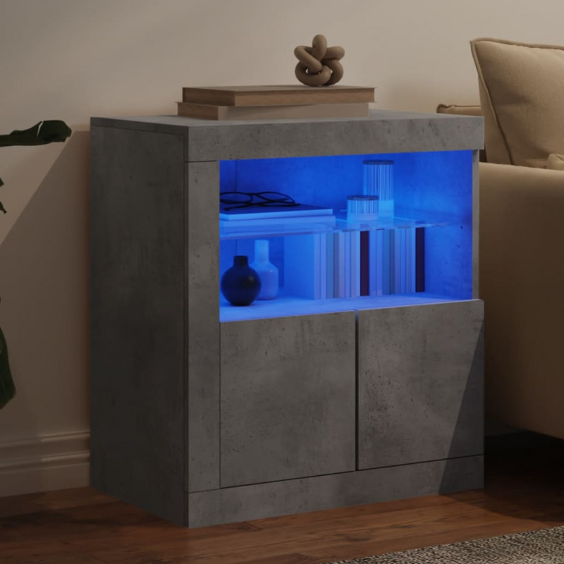 Szafka z oświetleniem LED, szarość betonu, 60,5x37x67 cm