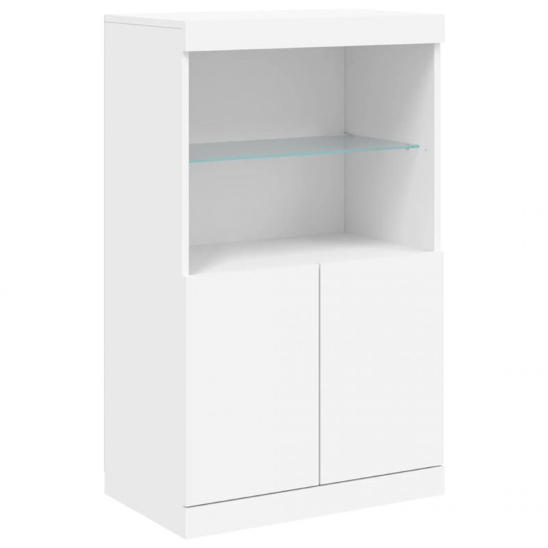 Szafka z oświetleniem LED, biała, 60,5x37x100 cm