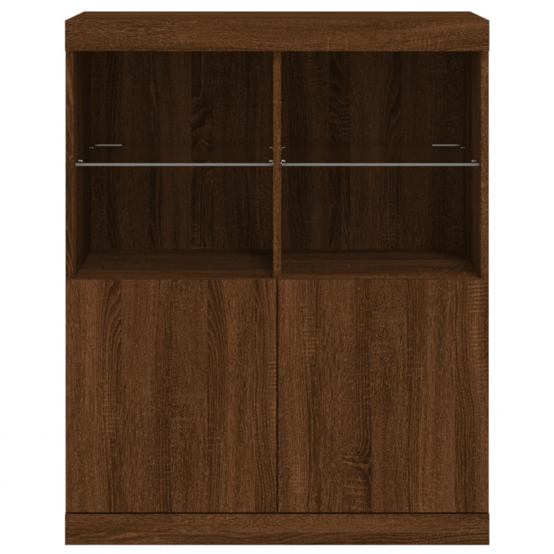 Szafka z oświetleniem LED, brązowy dąb, 81x37x100 cm