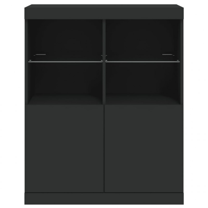 Szafka z oświetleniem LED, czarna, 81x37x100 cm