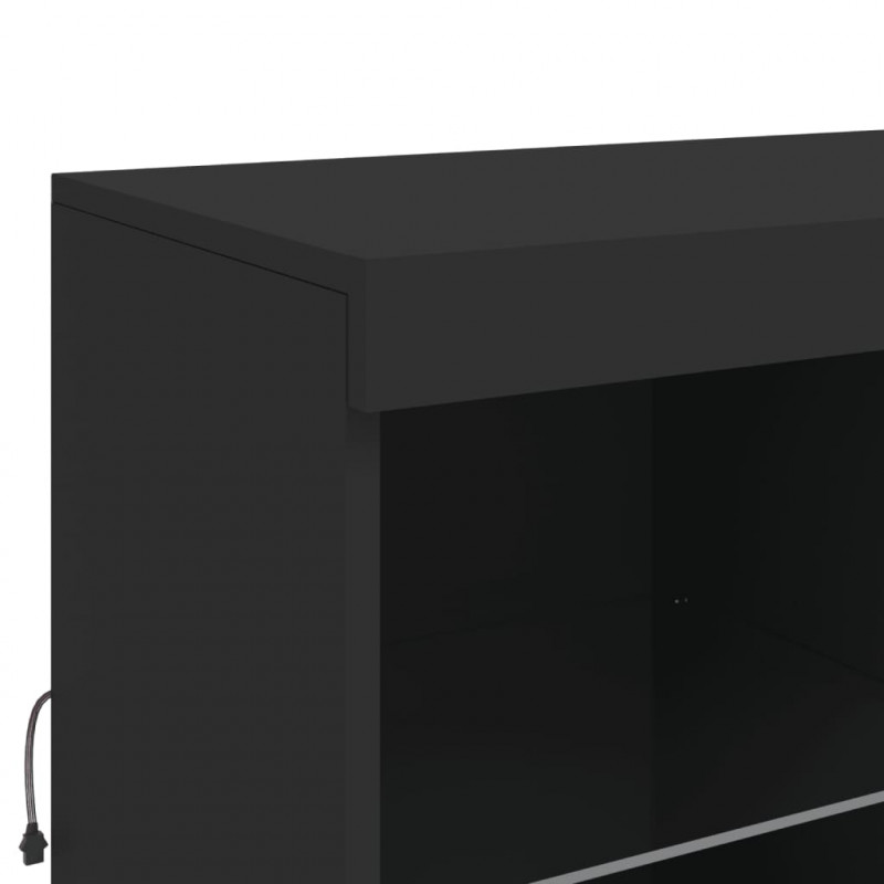 Szafka z oświetleniem LED, czarna, 81x37x100 cm