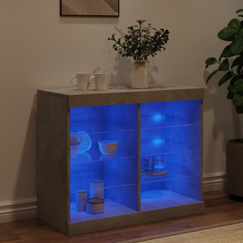 Szafka z oświetleniem LED, szarość betonu, 81x37x67 cm