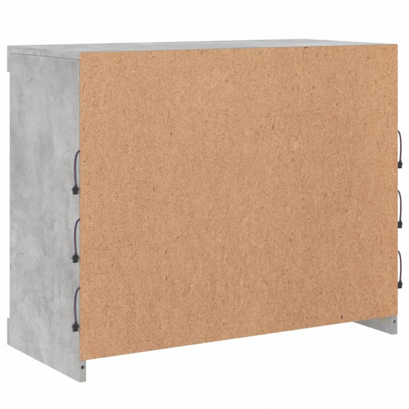 Szafka z oświetleniem LED, szarość betonu, 81x37x67 cm