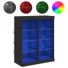 Szafka z oświetleniem LED, czarna, 81x37x100 cm