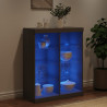 Szafka z oświetleniem LED, czarna, 81x37x100 cm