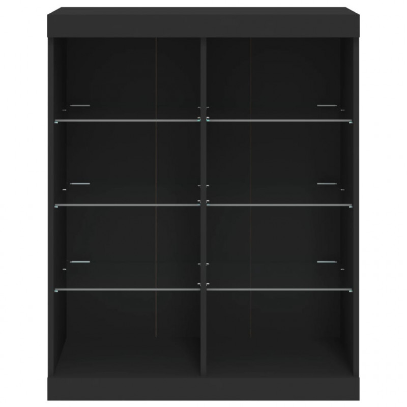 Szafka z oświetleniem LED, czarna, 81x37x100 cm
