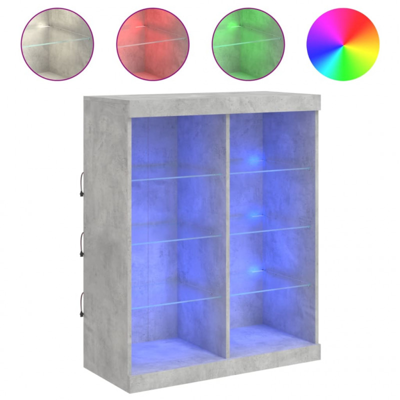 Szafka z oświetleniem LED, szarość betonu, 81x37x100 cm