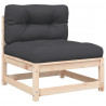 Ogrodowa sofa bez podłokietników, z poduszkami, drewno sosnowe