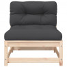 Ogrodowa sofa bez podłokietników, z poduszkami, drewno sosnowe