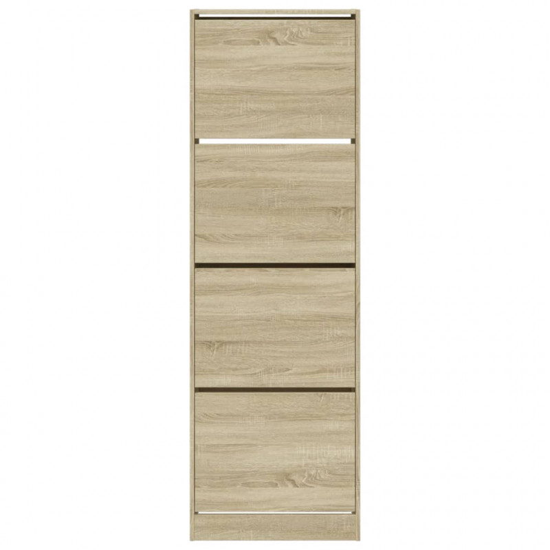 Szafka na buty z 4 uchylanymi szufladami, dąb sonoma