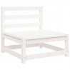 Ogrodowa sofa 3-osobowa, biała, lite drewno sosnowe