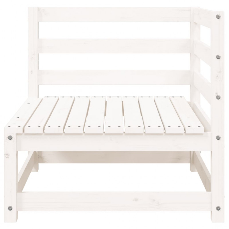 Ogrodowa sofa 3-osobowa, biała, lite drewno sosnowe