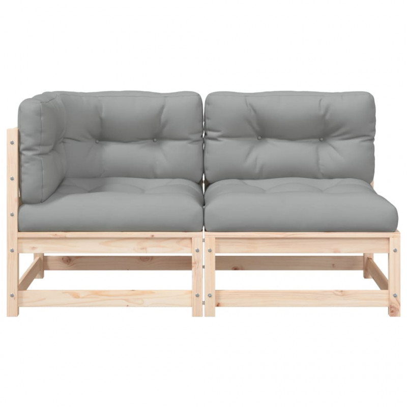 2-osobowa sofa ogrodowa z poduszkami, lite drewno sosnowe