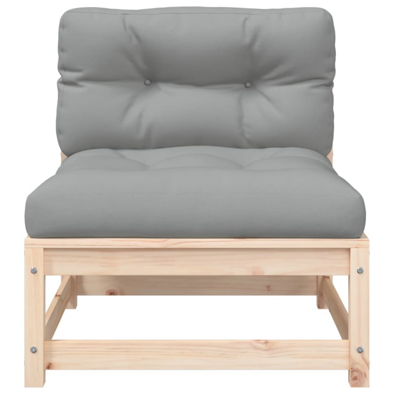 Ogrodowa sofa bez podłokietników, z poduszkami i podnóżkiem