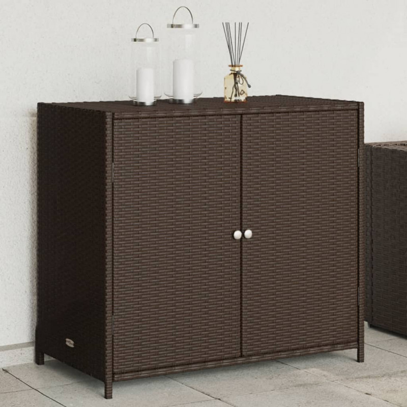 Szafka ogrodowa, brązowa, 83x45x76 cm, polirattan