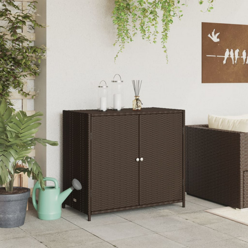 Szafka ogrodowa, brązowa, 83x45x76 cm, polirattan