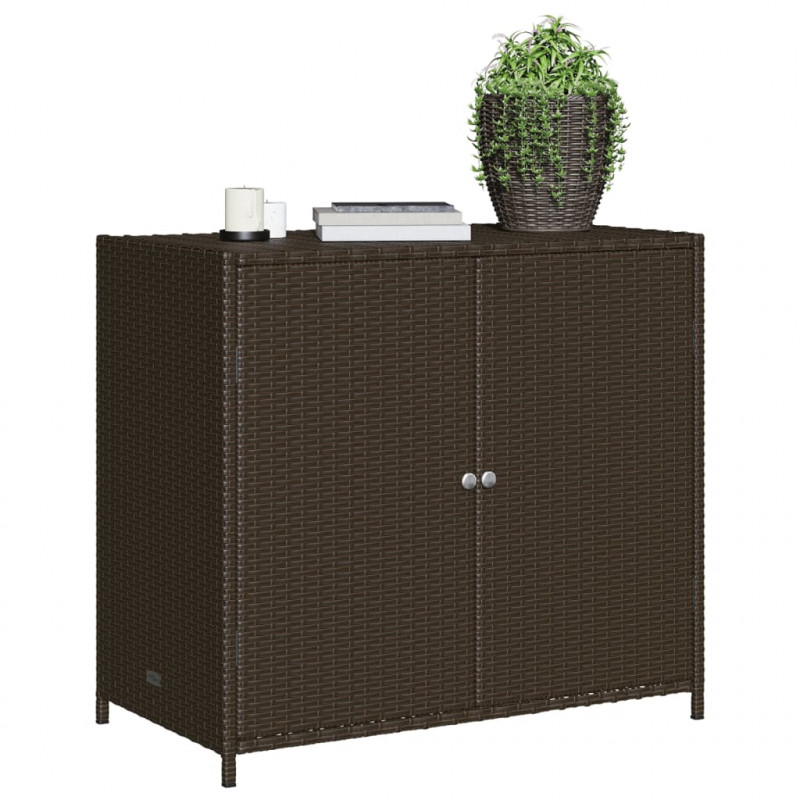 Szafka ogrodowa, brązowa, 83x45x76 cm, polirattan