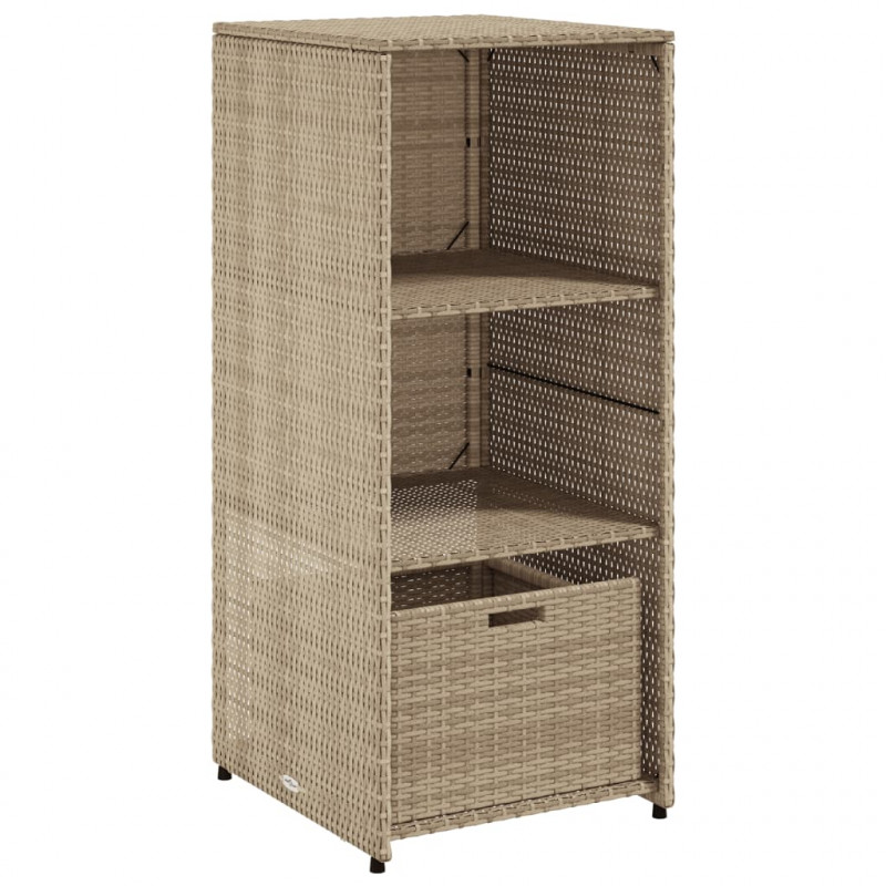 Szafka ogrodowa, beżowa, 50x55x115 cm, polirattan
