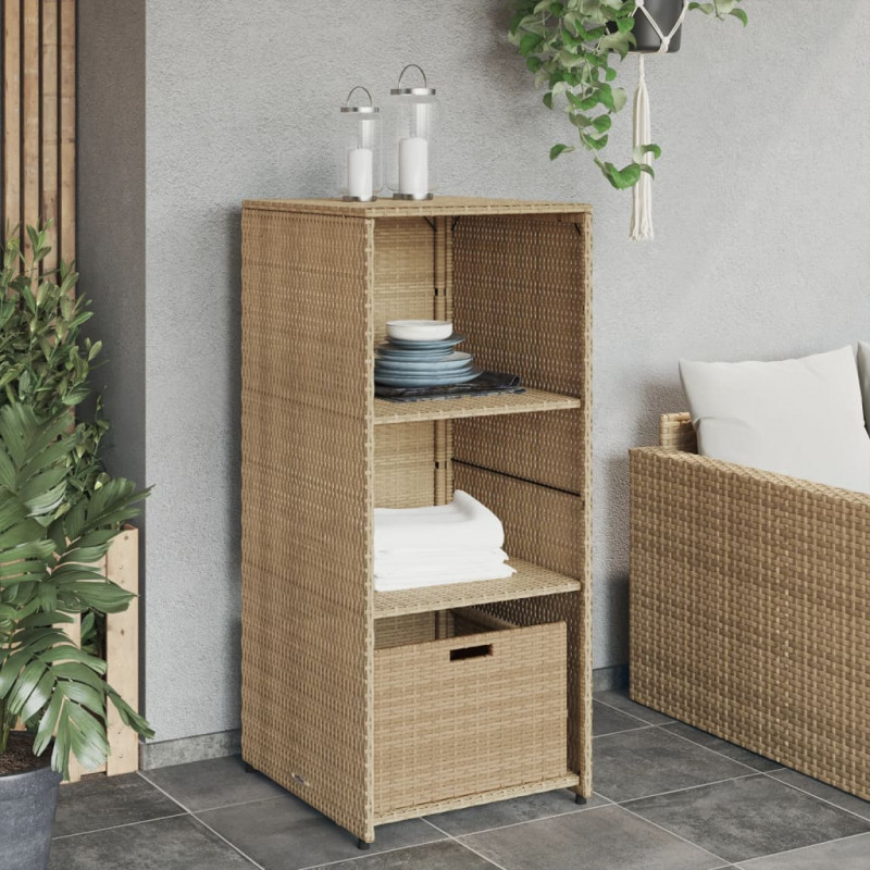 Szafka ogrodowa, beżowa, 50x55x115 cm, polirattan