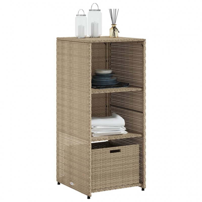 Szafka ogrodowa, beżowa, 50x55x115 cm, polirattan