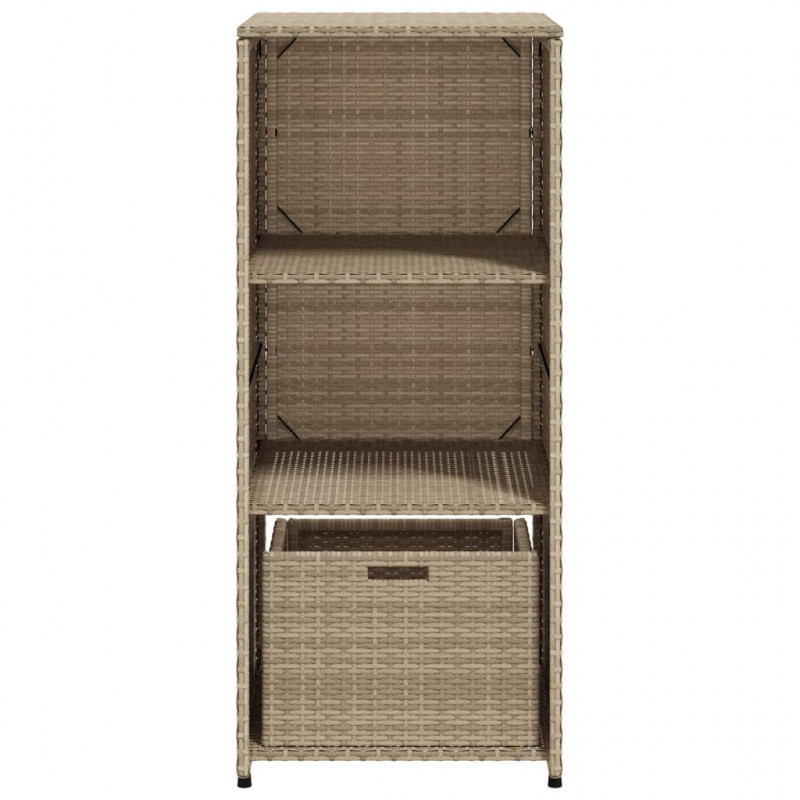 Szafka ogrodowa, beżowa, 50x55x115 cm, polirattan