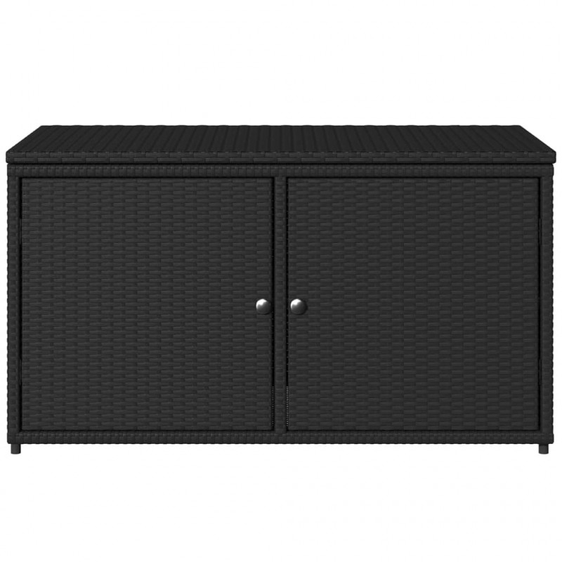 Szafka ogrodowa, czarna, 110x55x60,5 cm, polirattan