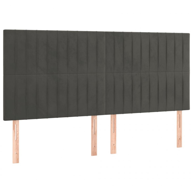Rama łóżka bez materaca, ciemnoszara, 200x200 cm, aksamitna