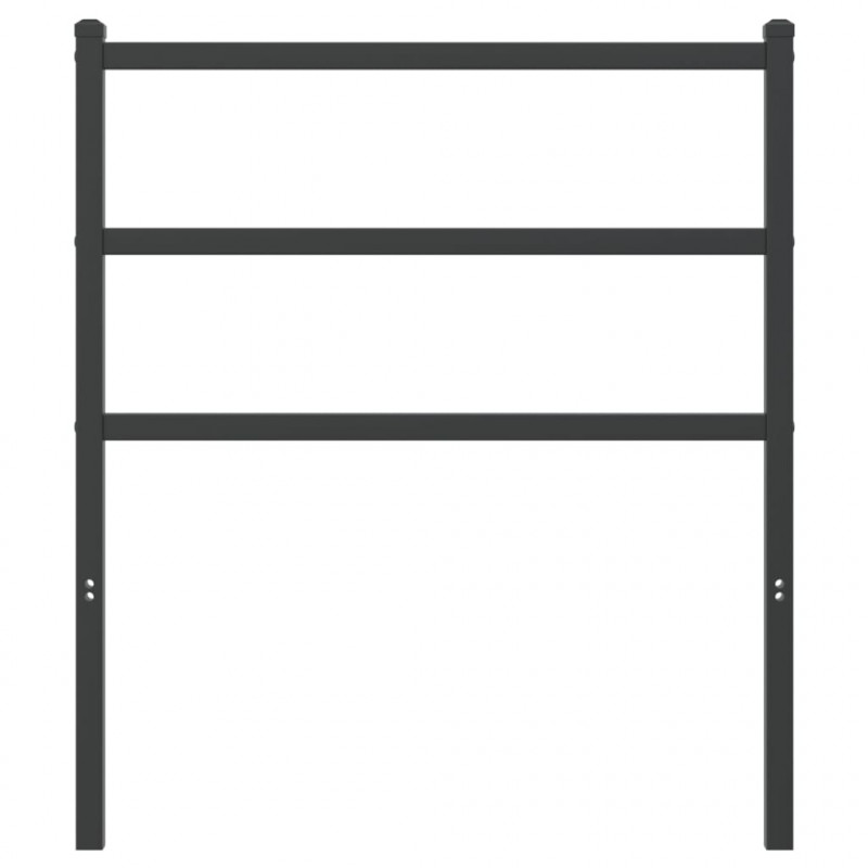 Metalowe wezgłowie, czarne, 75 cm