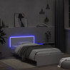 Rama łóżka z wezgłowiem i LED, biała, 100x200 cm