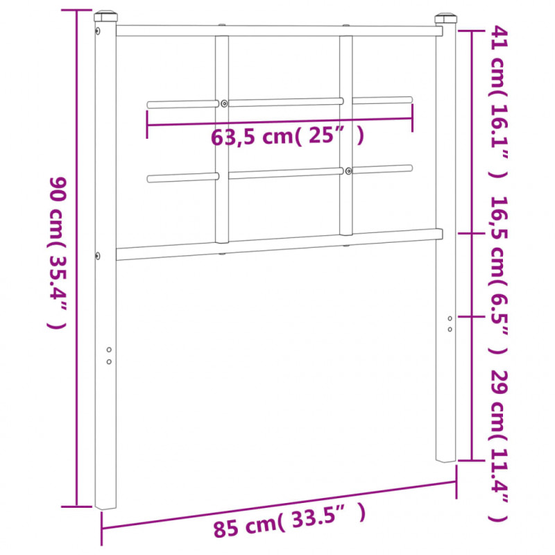 Metalowe wezgłowie, białe, 80 cm