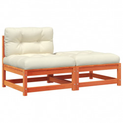 Ogrodowa sofa bez podłokietników, z poduszkami i podnóżkiem