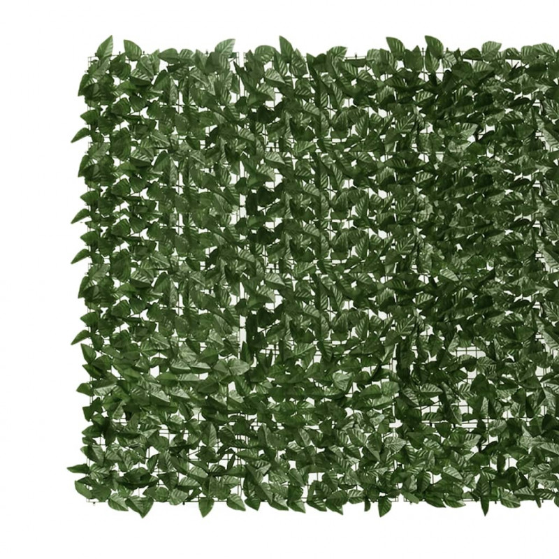 Parawan balkonowy, ciemnozielone liście, 300x150 cm