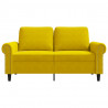 Sofa 2-osobowa, żółta, 120 cm, tapicerowana aksamitem